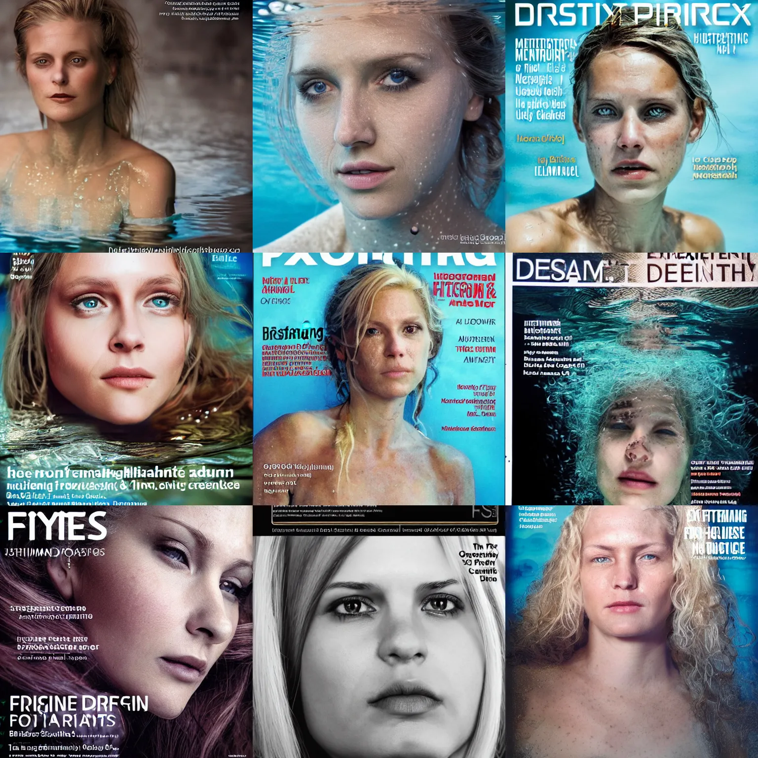 Prompt: beautiful extreme closeup portrait photo in style of frontiers in human near death science magazine September underwater britt marling edition, highly detailed, soft lighting,