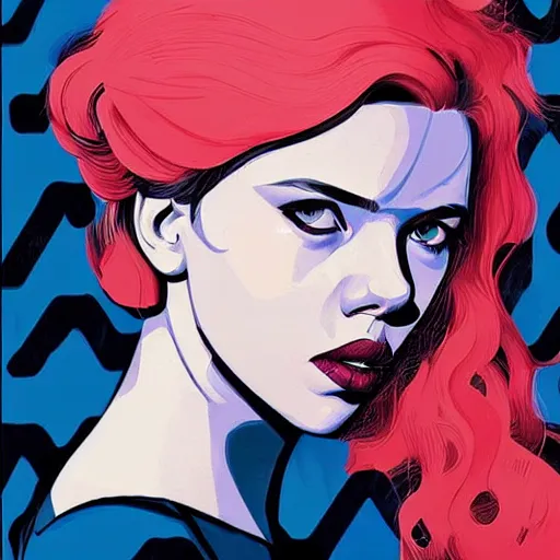 Image similar to Scarlett Johansson as Black Widow profile picture by Sachin Teng, asymmetrical, Organic Painting , Matte Painting, geometric shapes, hard edges, graffiti, street art:2 by Sachin Teng:4