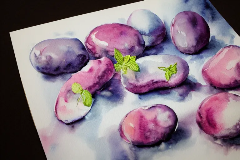 Image similar to dreamberry creamscape, watercolor album art, highly detailed, sharp, film, soft lighting