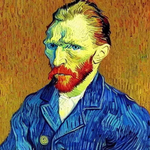 Image similar to photo realistic image of the painter vincent van gogh in modern day