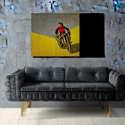 Image similar to mike kungl moto mick giclee on hand textured canvas