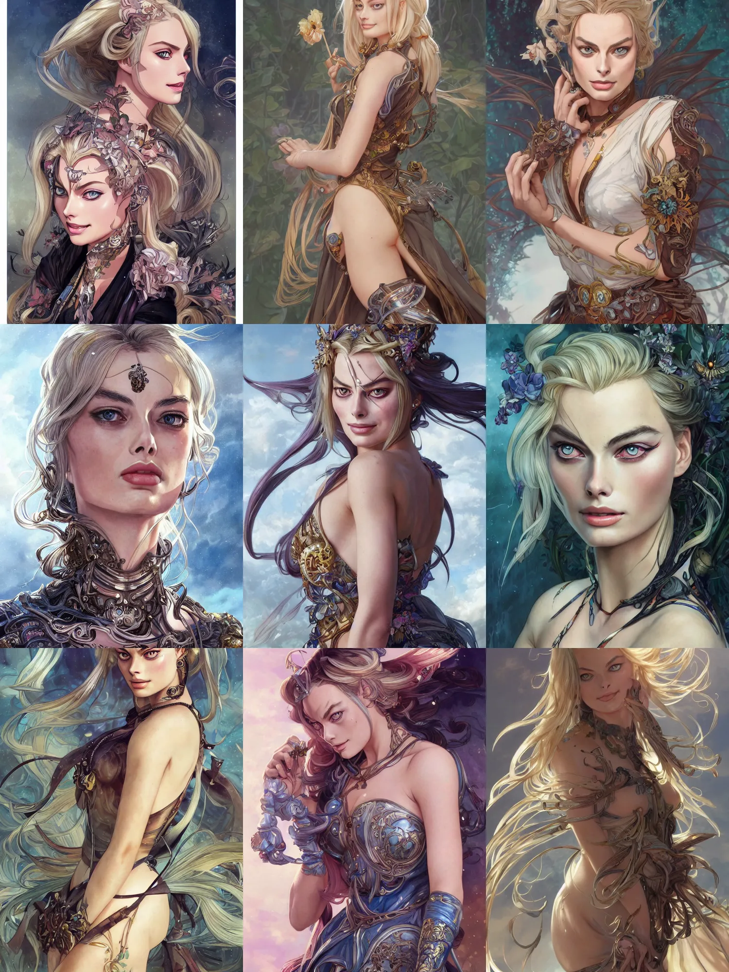 Prompt: Margot Robbie as an Anime Character, cute, fantasy, intricate, elegant, highly detailed, digital painting, 4k, HDR, Anime, concept art, detailed jewelry, smooth, sharp focus, illustration, art by Artgerm and H R Giger and Greg Rutkowski and Alphonse Mucha