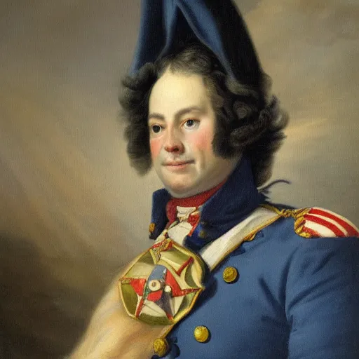 Image similar to A portrait of the Swedish war hero, naval officer Erik Hare, who is a rabbit, oil painting from 1787