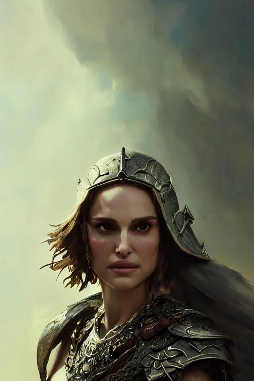 Image similar to natalie portman, legendary warrior, heroic, lord of the rings, tattoos, decorative ornaments, battle armor, by carl spitzweg, ismail inceoglu, vdragan bibin, hans thoma, greg rutkowski, alexandros pyromallis, perfect face, fine details, realistic shading photorealism