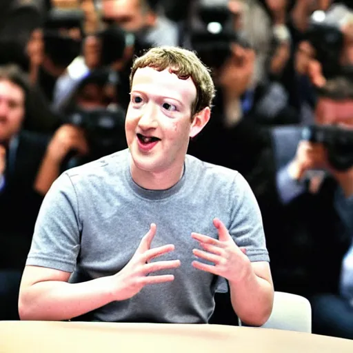 Prompt: mark Zuckerberg displaying any kind of human emotion