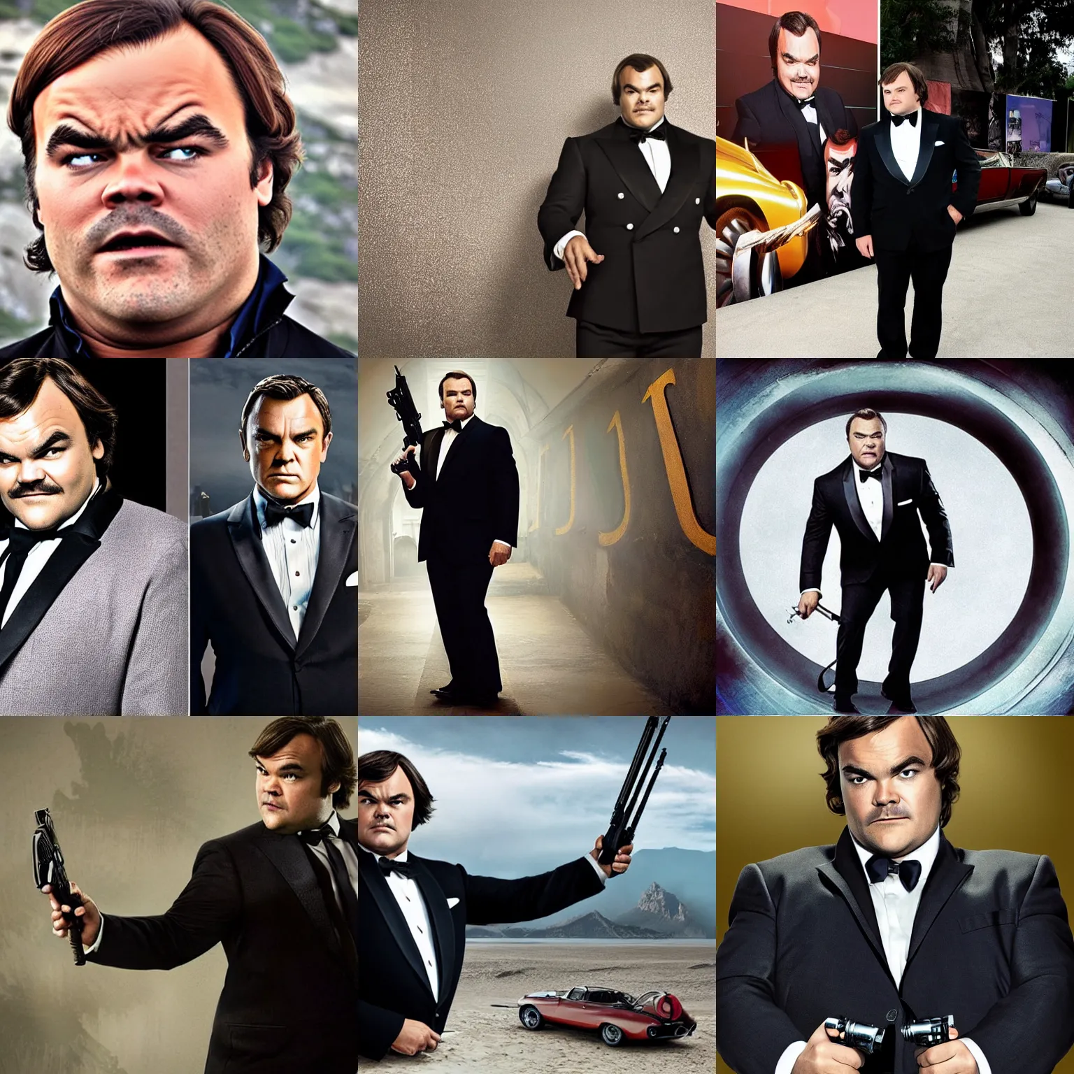 Prompt: jack black as james bond