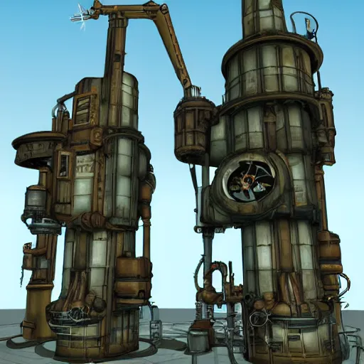 Prompt: a steampunk version of the citadel from half - life