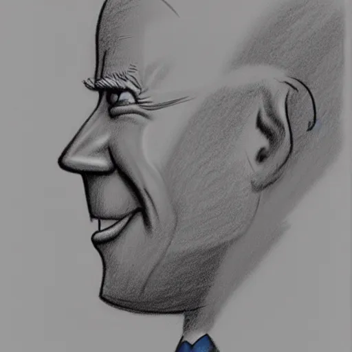 Image similar to milt kahl pencil sketch of joe biden