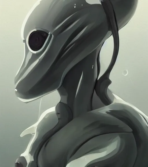 Image similar to sleek stunning portrait of matte spacesuit character design, trending on pixiv, amazing alien inspired by sleek goddesses of old, ancient traveler lithe and flexible gritty rough futuristic painterly impressions, anime style DEFINITELY lots of anime, make it cute too, kthxbai
