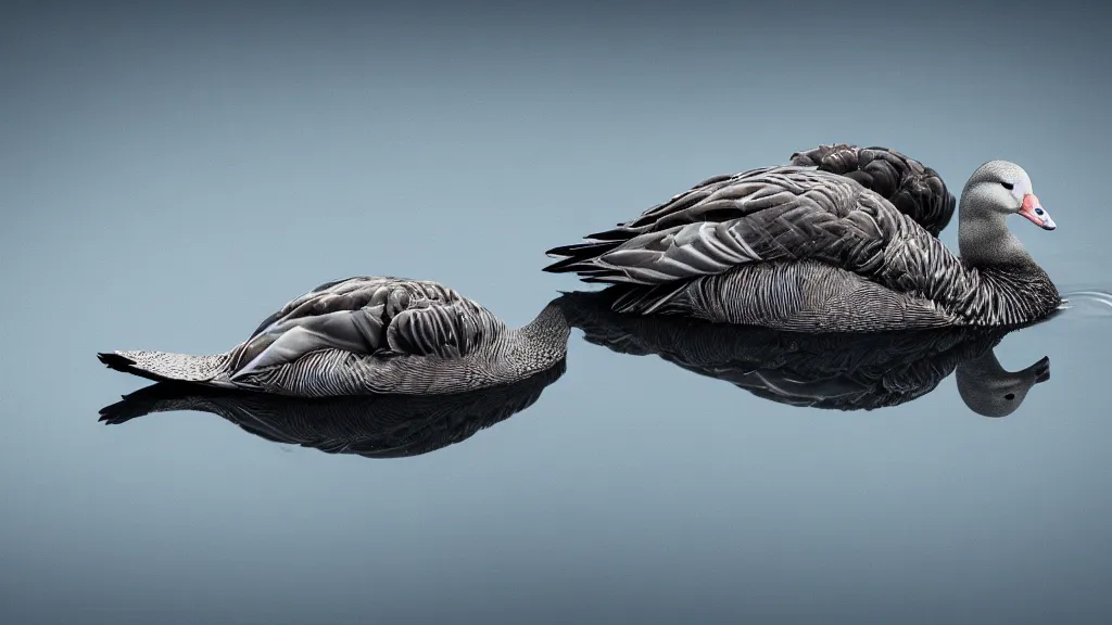 Image similar to cyberpunk greylag goose floating in space, 8k, cinematic, epic, ultra detailed, award winning, trending on artstationHD, dramatic