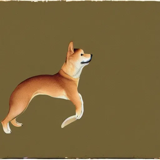 Image similar to shiba inu riding a war tortoise into battle, abstract painting