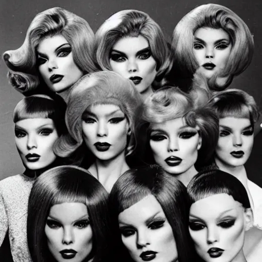 Prompt: 1 9 6 9 big hair day fashion models in new york