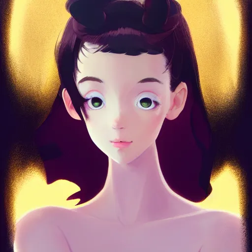 Image similar to portrait of a beautiful girl with dark hair dressed as a ballerina, ballet studio as the background, rich vivid colors, ambient lighting, dynamic lighting, 4k, HQ, official media, anime key visual, makoto shinkai, ilya kuvshinov, lois van baarle, rossdraws, detailed, trending on artstation