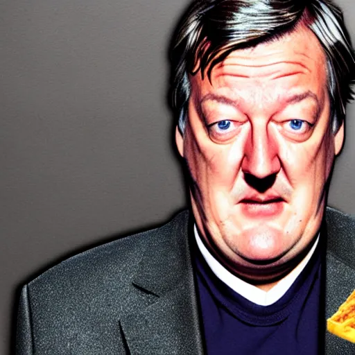 Image similar to ( ( stephen fry ) ) is [ made of ] [ french fries ] hybrid intercross mix