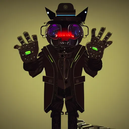 Image similar to a cyber punk hamster as a supervillain, steam punk, gothic, 4 k