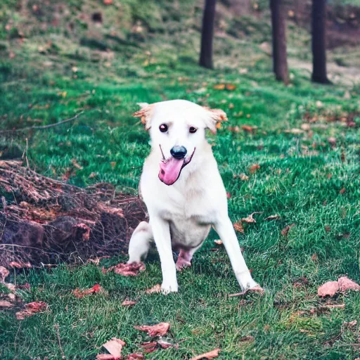 Image similar to a hybrid of a dog and an apple, 8 k, 4 k, professional photography, award winning photo