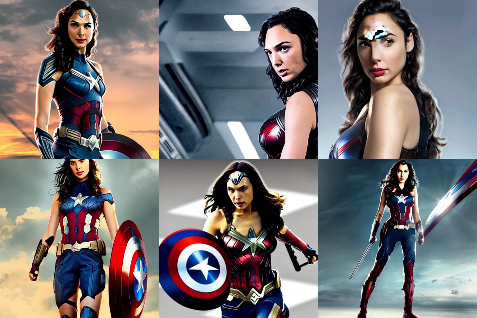 Image similar to gal gadot as captain america