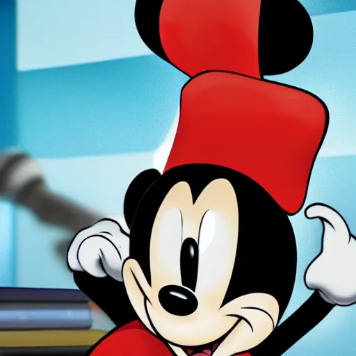 Prompt: Mikey Mouse arrested in a courtroom, 4k, hyper realistic, photo documentary,