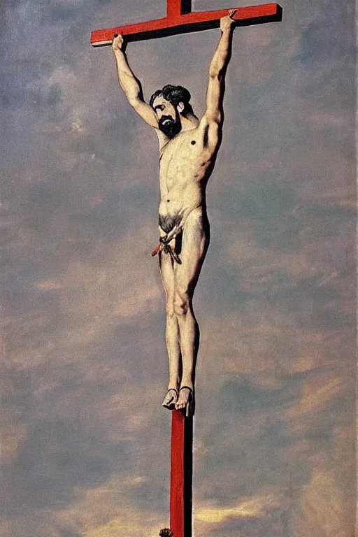 Prompt: “ the painting ‘ stalin crucified ’ by diego velazquez ”