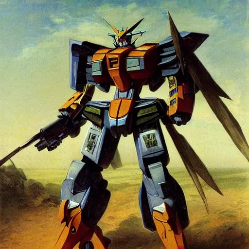 Image similar to jean francois millet as gundam mecha helped jews people to attacking roman, random content position, ultra realistic human face details with emotion, ultra realistic environment content details, incrinate content details, delete duplicate contents, rgb color