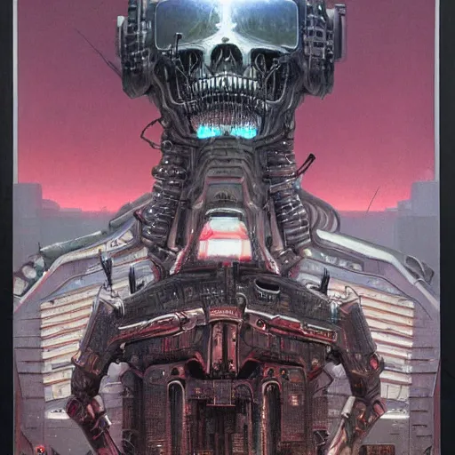 Image similar to death robots take over nyc, portrait by wayne barlowe
