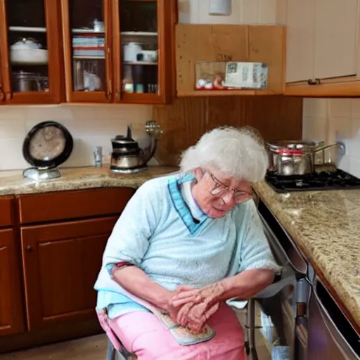 Prompt: grandma in the kitchen