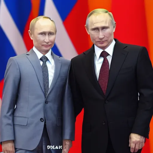 Image similar to putin teams up with a mysterious teenage putin