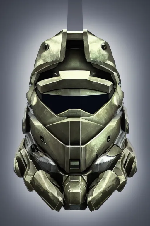 Image similar to robot ninja mask helmet halo master chief radiating a glowing aura global illumination ray tracing hdr fanart arstation by ian pesty and katarzyna da „ bek - chmiel