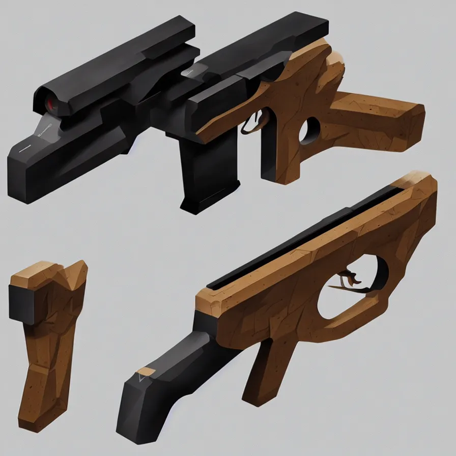 Image similar to single concept art gun designed by c. a. k. e., marc newsom, zaha hadid, cartoon, video game art, blond ltd, layer design ; natural materials ; industrial design ; behance ; le manoosh ; pinterest ; if design award ; reddot design award
