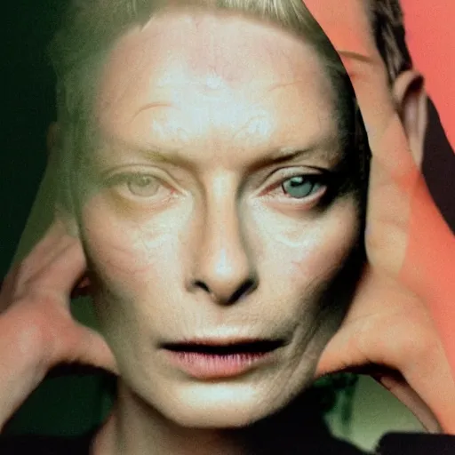 Image similar to tilda swinton lentils double exposure