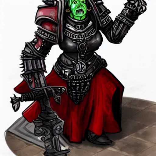 Prompt: margarett thatcher warhammer 4 0 k orc