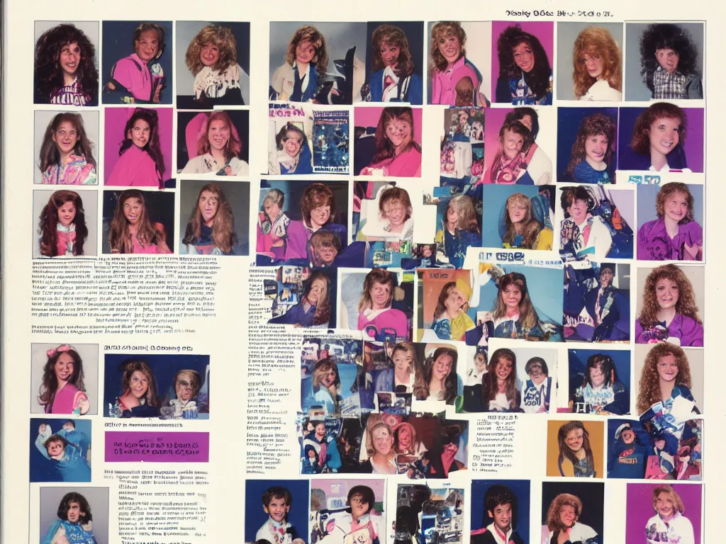 Image similar to 8 0 s yearbook page