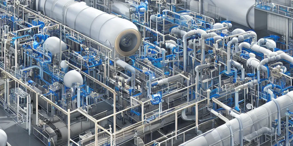 Image similar to a beautiful futuristic hyper realistic oil pipes processing plant