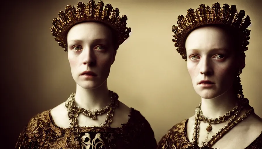 Prompt: portrait of a grand tudor palace, tudor, detailed, deep focus, movie still, dramatic lighting, ray tracing, by hendrik kerstens and paolo roversi