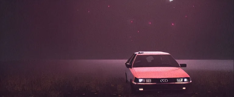 Image similar to Audi 80 B3 Avant (1988) floating in the void, a horror sci-fi, dramatic lighting, cinematic, eldritch horrors floating through space, establishing shot, extremely high detail, photorealistic, cinematic lighting, artstation, by simon stalenhag