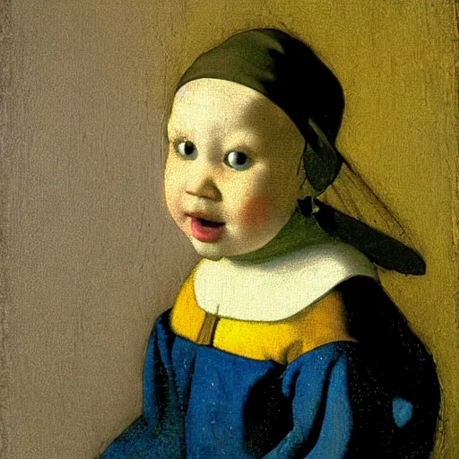 Image similar to baby Einstein, Vermeer painting, high quality