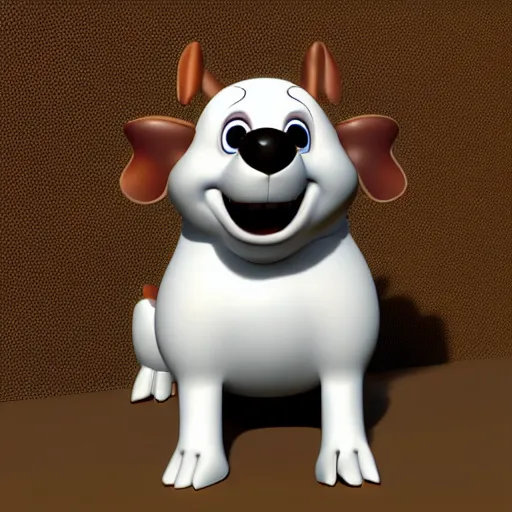 Image similar to 3 d render, high detal, pixar, goldador breed dog