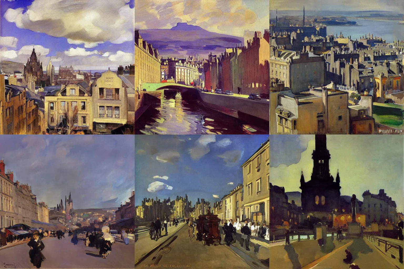 Prompt: “ painting of edinburgh, by joaquin sorolla ”