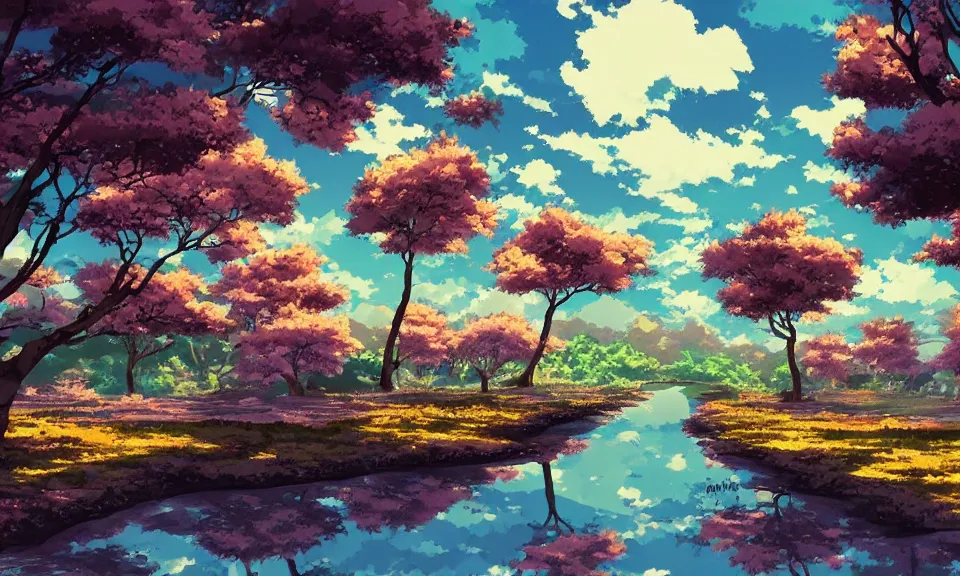 Prompt: a beautiful landscape, anime style
