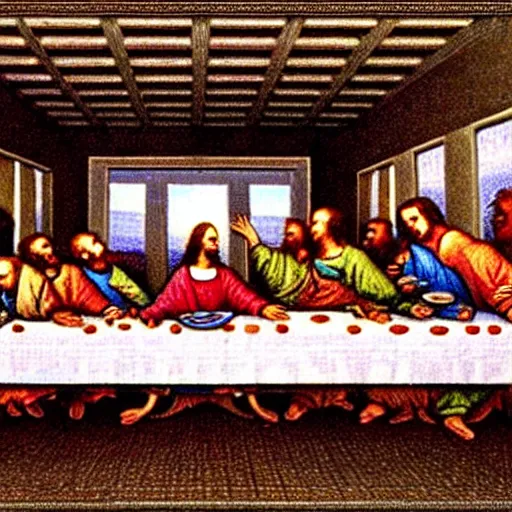 Image similar to a magic eye stereogram of the last supper