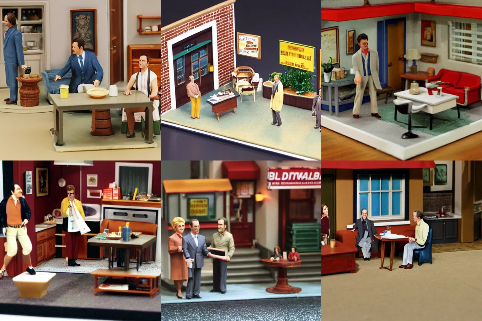 Prompt: miniature diorama of a scene from seinfeld