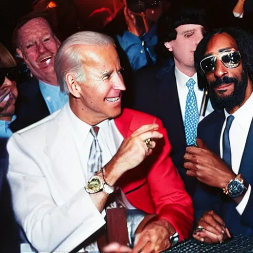 Image similar to joe biden smoking blunt with snoop dog in ferrari testarossa