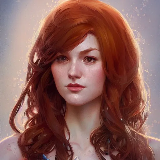 Image similar to A full portrait of Mary Jane Watson, intricate, elegant, highly detailed, digital painting, artstation, concept art, smooth, sharp focus, illustration, art by Krenz Cushart and Artem and bouguerea Demura and alphonse mucha