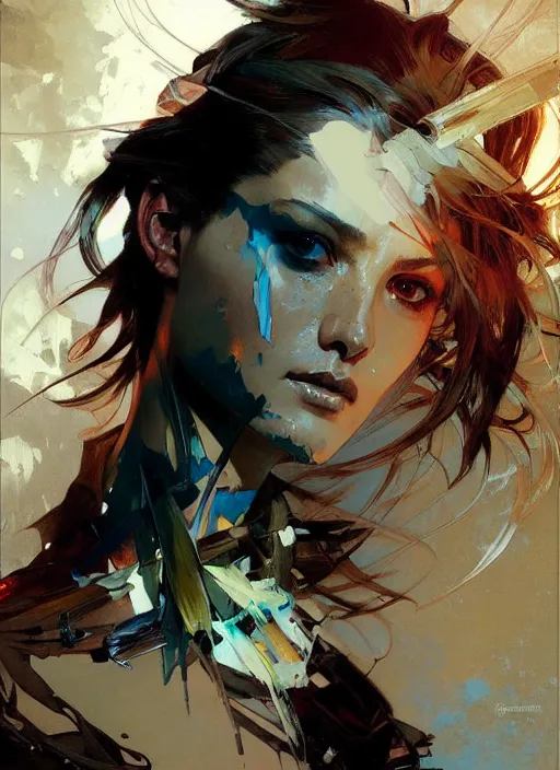 Image similar to beautiful palette knife painting artwork by yoji shinkawa jeremy mann, charlie bowater and magali villeneuve and alphonse mucha, gaston bussiere, craig mullins, j. c. leyendecker, by artgerm