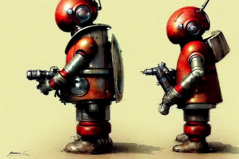 Prompt: adventurer ( ( ( ( ( 1 9 5 0 s retro future robot android knomes. muted colors. ) ) ) ) ) by jean baptiste monge!!!!!!!!!!!!!!!!!!!!!!!!! chrome red