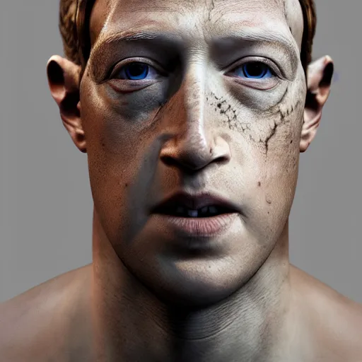 Image similar to mark zuckerberg as a lizard - man, realistic, disturbing, 4 k, artstation, very detailed