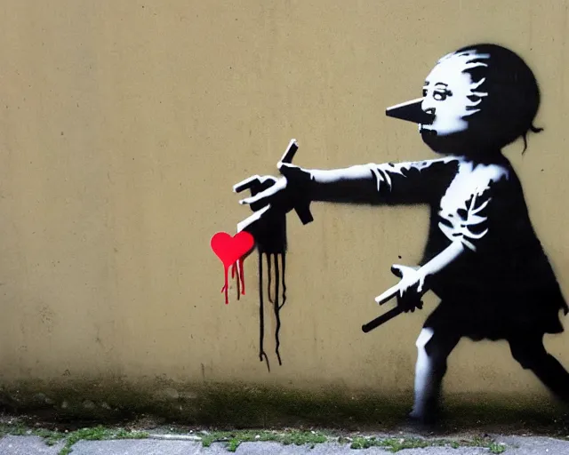 Image similar to artwork by banksy