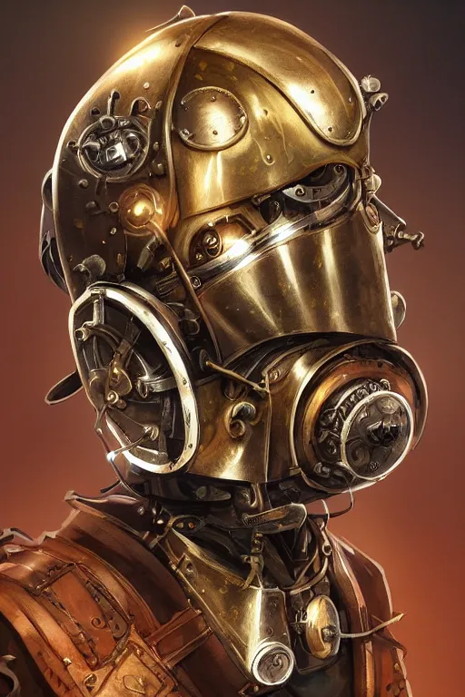 Image similar to steampunk helmet fantasy art mask robot ninja stylized digital illustration sharp focus, elegant intricate digital painting artstation concept art global illumination ray tracing advanced technology chaykin howard and campionpascale and cooke darwyn and davis jack