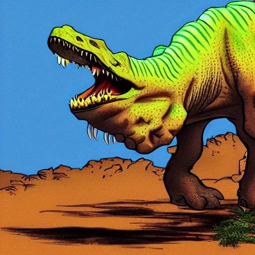 Image similar to trex in the style of triceratops 4 k