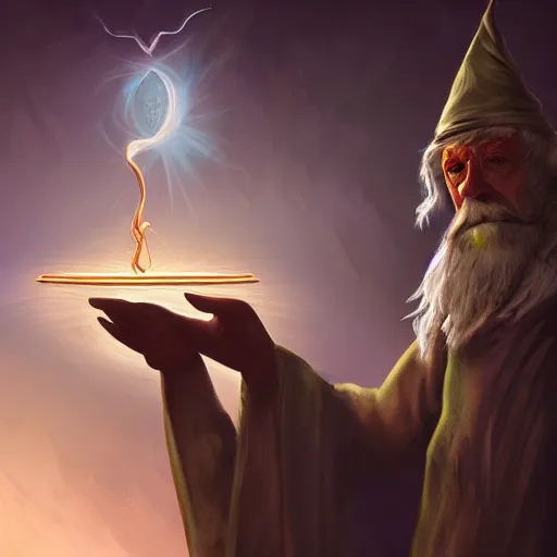 Image similar to wizard casting a spell, digital art, 4 k, fantasy,